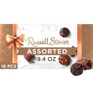 Russell Stover, Assorted Milk and Dark Chocolates, Chocolate Gift Box, 9.4 Ounce (17 Pieces)