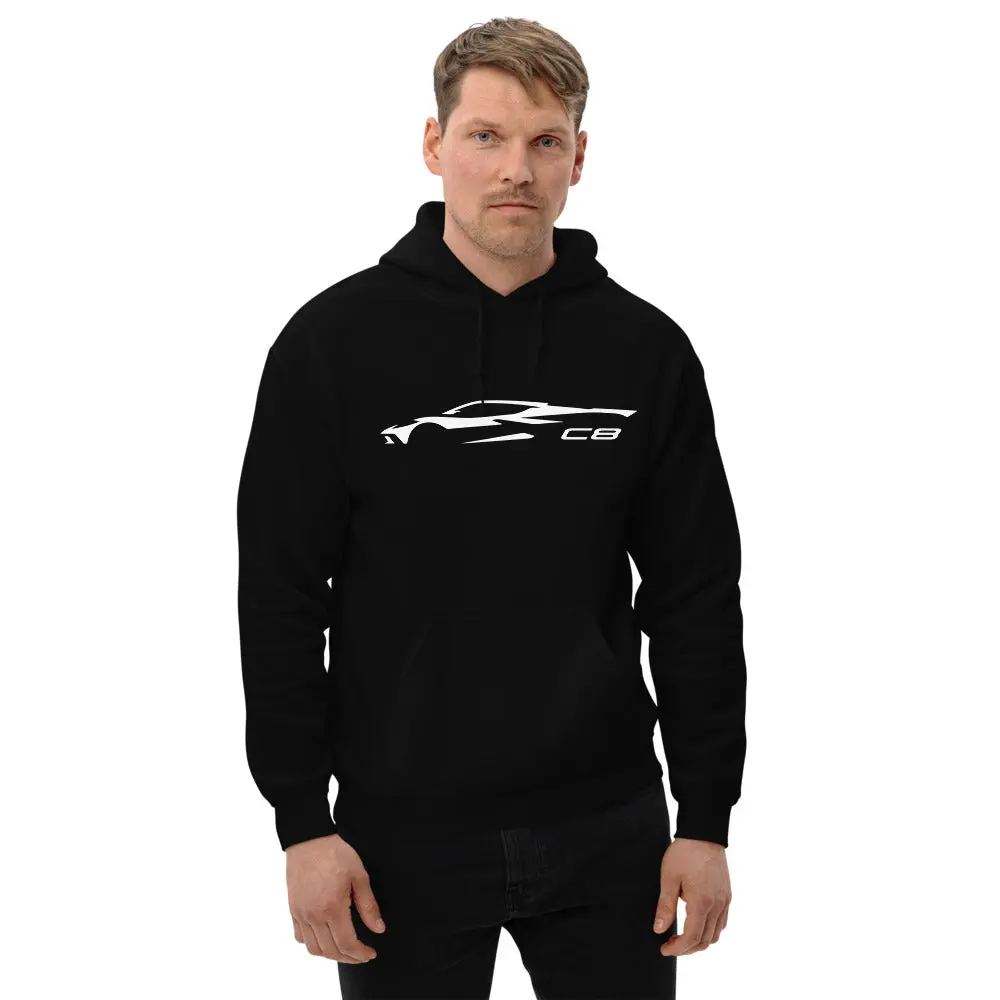 2023 Corvette C8 Outline 8th Gen Mid Engine Vette Gift Unisex Hoodie