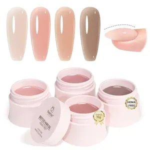 Beetles HEMA-Free Hard Gel Set, Nude Pink Brown 9 in 1 Mini Size Builder Nail Gel for Sensitive Nails Extension Sculpting for Professional Nail Tech Use,Fall Nails, UV&LED Lamp Needed Fall Nail Halloween Nail Black Friday Winter Nail Christmas Gift