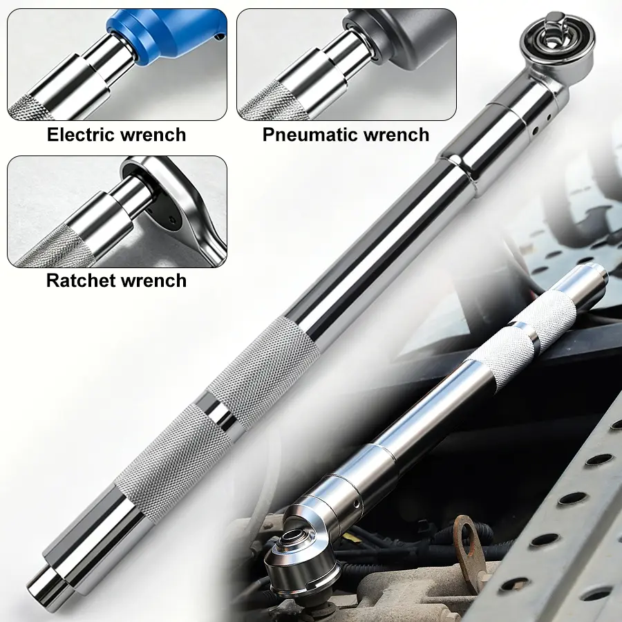 Offset Extension Wrench for Electric Drill, 1/2in Drive Impact Wrench Extender with Tungsten Steel Shaft and Forward Reverse Switch, for Tight Spaces and Multiple Fasteners