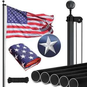 Heavy Duty Flag Pole, 25 FT Extra Thick Aluminum Flagpole Kit for Outside House In Ground