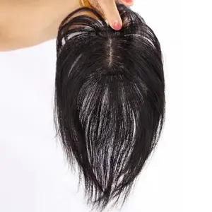 Women's Mixed Fiber Wig - Top Mixed Silk, Invisible Air Bangs, Fluffy, Covers White Hair, Sparse Hair Solution, Natural Look