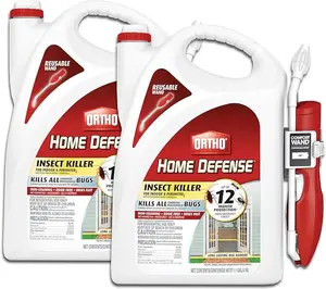 Ortho Home Defense Insect Killer for Indoor & Perimeter2 - With Comfort Wand, Long-Lasting Control, Kills Ants, Cockroaches, Spiders, Fleas & Ticks, Non-Staining, Odor Free, 1.1 gal., 2-Pack