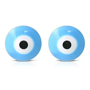 Stainless Steel Round Blue Evil Eye Stud Earrings - Fashionable Costume Jewelry Accessory for Daily Wear