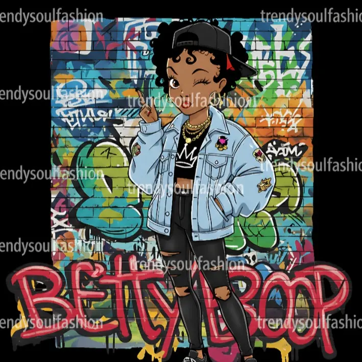 10-Inch Black Betty Graffiti-Style DTF Transfer - Vibrant Hot Peel Transfer for Crafts Projects, Convenient Aesthetic Specialty DIY Supply for Toys & Hobbies Enthusiasts