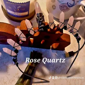 Hand crafted genuine Rose Quartz Crystal Crown