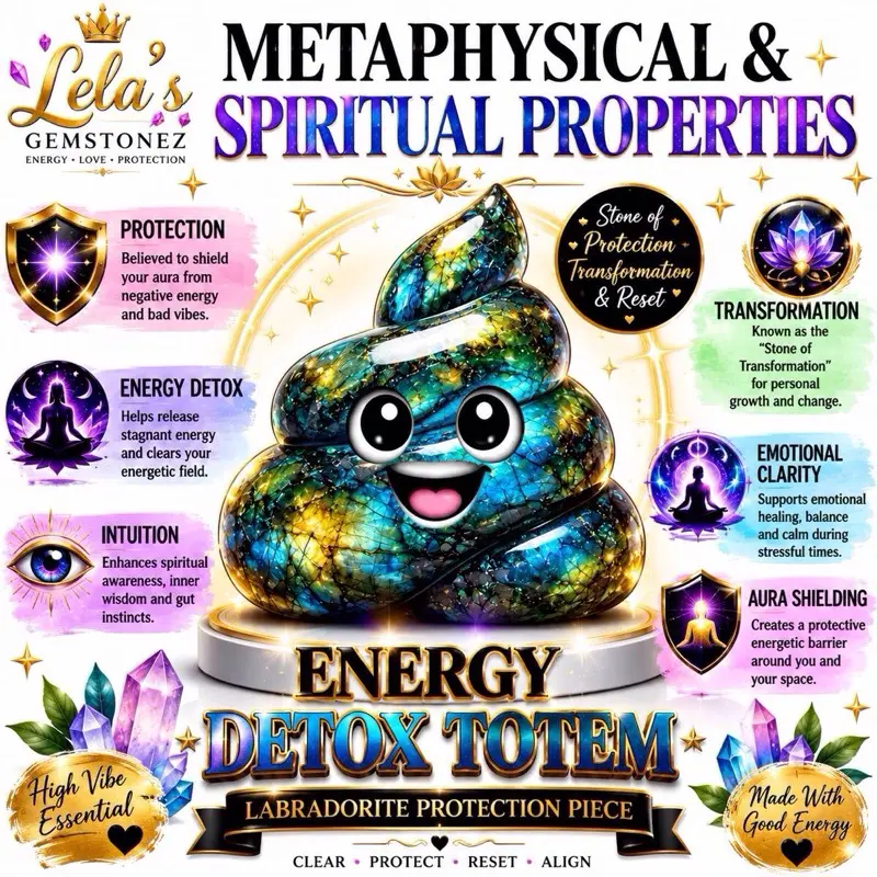 Labradorite Energy Detox Totem  | Protection Crystal for Clearing Negative Energy | Noir Vault Collection crystals energy protection