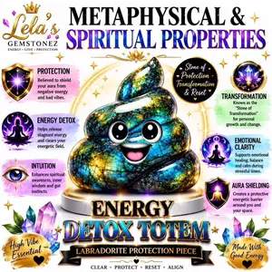 Labradorite Energy Detox Totem  | Protection Crystal for Clearing Negative Energy | Noir Vault Collection crystals energy protection