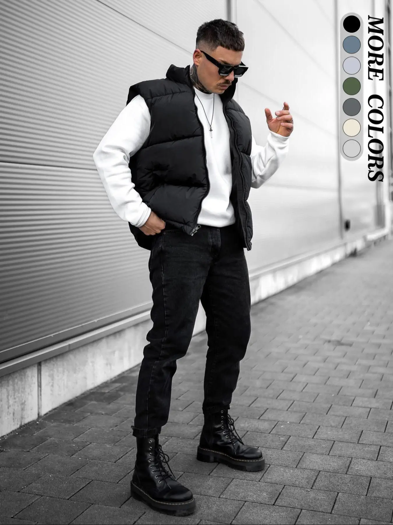 Men's Solid Zip Up Stand Collar Gilet, Regular Fit Casual Pocket Design Sleeveless Outerwear for Fall & Winter, Men's Clothes for Daily Wear