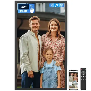 Arktronic 32 Inch FHD Extra Large Digital Picture Frame Touchscreen, 64GB FHD IPS WiFi Digital Photo Frame Remote, Share Photo/Video via Apps, Email, Auto-Rotate, Black