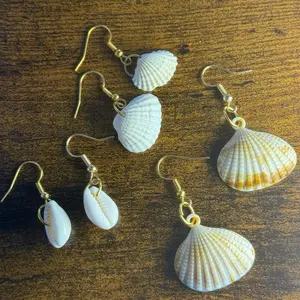 The Ultimate Seashell Earring Bundle 3 Pairs Total Gold & Natural Handcrafted Coastal Style Jewelry Set for Beach Trips & Summer Outings