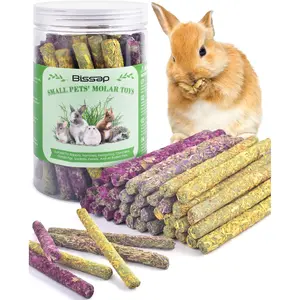 Bissap 36PCS Rabbit Chew Sticks, Mixed Natural Flower Rose Dahlberg Daisy and Forget-me-not Chew Toys Treats for Rabbit Bunny Chinchilla Guinea Pig Hamster and Other Small Animals Molar Snacks