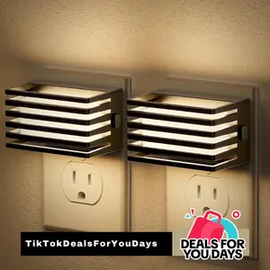 [Low stock] 2 Packs Stylish Night Light Sleek Designed Led Wall Lighting Usb Charging Lampara for Bedroom & Hallway Auto Sensor Dimmable Soft 3000K Light Modern Home Decor