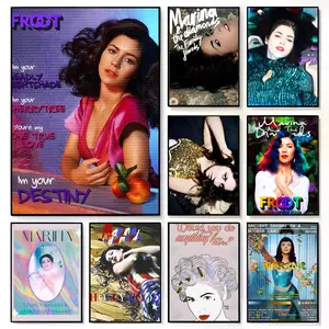 Eccentric Indie Pop Music Singer Star M-Marina D-Diamonds Poster Fade-resistant Self-adhesive posters that Perfect for gifts and creating walls in bedrooms Living rooms Bars Coffee houses and Restaurants HD printing waterproof protection