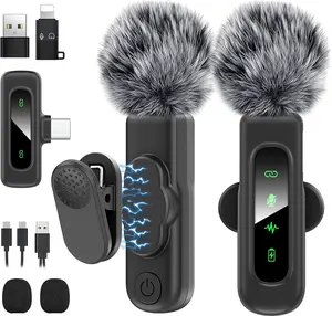 USB C Mini  Lavalier Microphone for /Android,Lapel Mic with  Clip-on for Record VideoLav Mic with LED Display Podcast Vlog Content Creator Interview