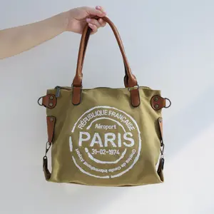 Vibrant Canvas Printed Letter Shoulder Bag, Sturdy Zipper Closure Crossbodybag, Adjustable Fixed Shoulder Straps, Polyester Lining, and Edge Painted Details, Perfect for Distance Travel, Sports, and Daily Commute