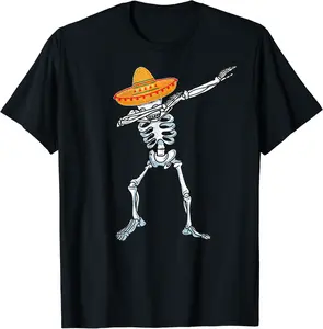 Dabbing Skeleton Sombrero Halloween Day Of Dead Cinco Mayo T-Shirt - Jacobjbt Shop 25B07VS993HT