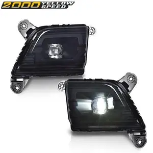 Fog Lights Fits For 2019-2021 Silverado 1500 Smoke Lens Black Lamp LED DRL LH&RH