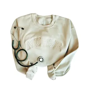 Neutral Nurse Embroidered Athletic Block Sweatshirt | Gemma Nurse Pullover | New Nurse Graduation Gift | Nursing School Crewneck