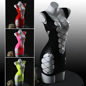 4Pcs Oversize Hot Lingerie for Women Naughty Fishnet Bodysuit Lingerie Set Outfits Erotic Mesh Pajamas