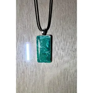 Small Rectangle Resin Pendant Necklace