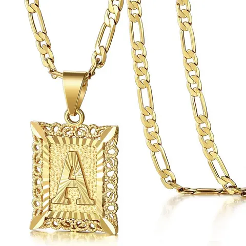Letter A-Z Pendant Necklace for Women & Men, Elegant Alphabet Charm Necklace, Trendy All-Match Accessory for Party & Daily Wear, Perfect Gift