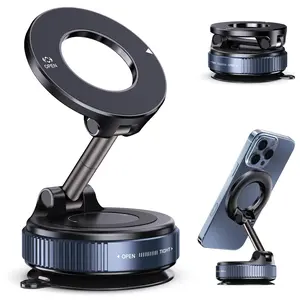 360 Magnetic Phone Holder Car Foldable Retractable Hands-Free Suction Cup Mount for Car Gym Mirror Smooth Surface Compatible with iPhone 15 16 17 Promax