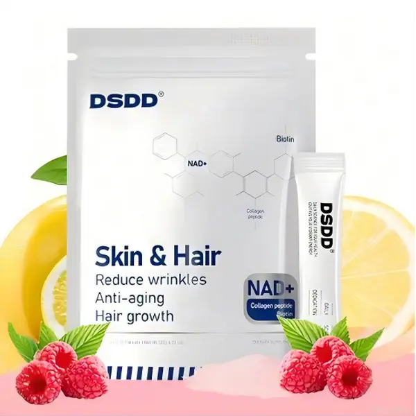 DSDD NAD Plus Biotin Collagen Berry Flavor Drink Mix for Anti Aging Support Hair Growth Glass Skin Boost Energy Anti Aging Supplements Beauty Healthcare