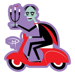 Phantom On A Vespa Sticker