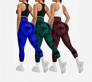 3Pcs Women Tie Dye High Waisted leggings, Scrunch Rear Lifting, Tummy Control Athletic Pants workout yoga, squat proof, compression tights full length