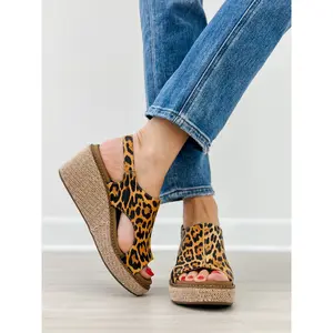 Corkys Carley Wedges in LEOPARD