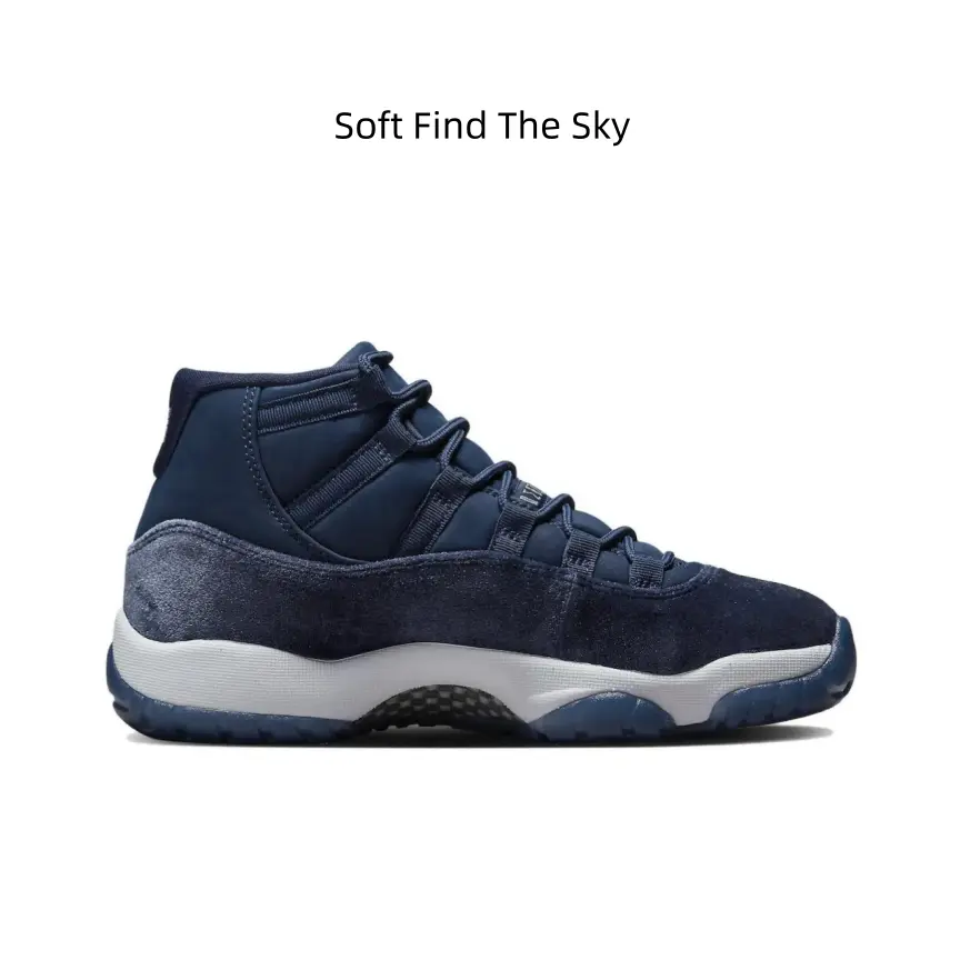 Navy suede high-top kicks with icy translucent soles
