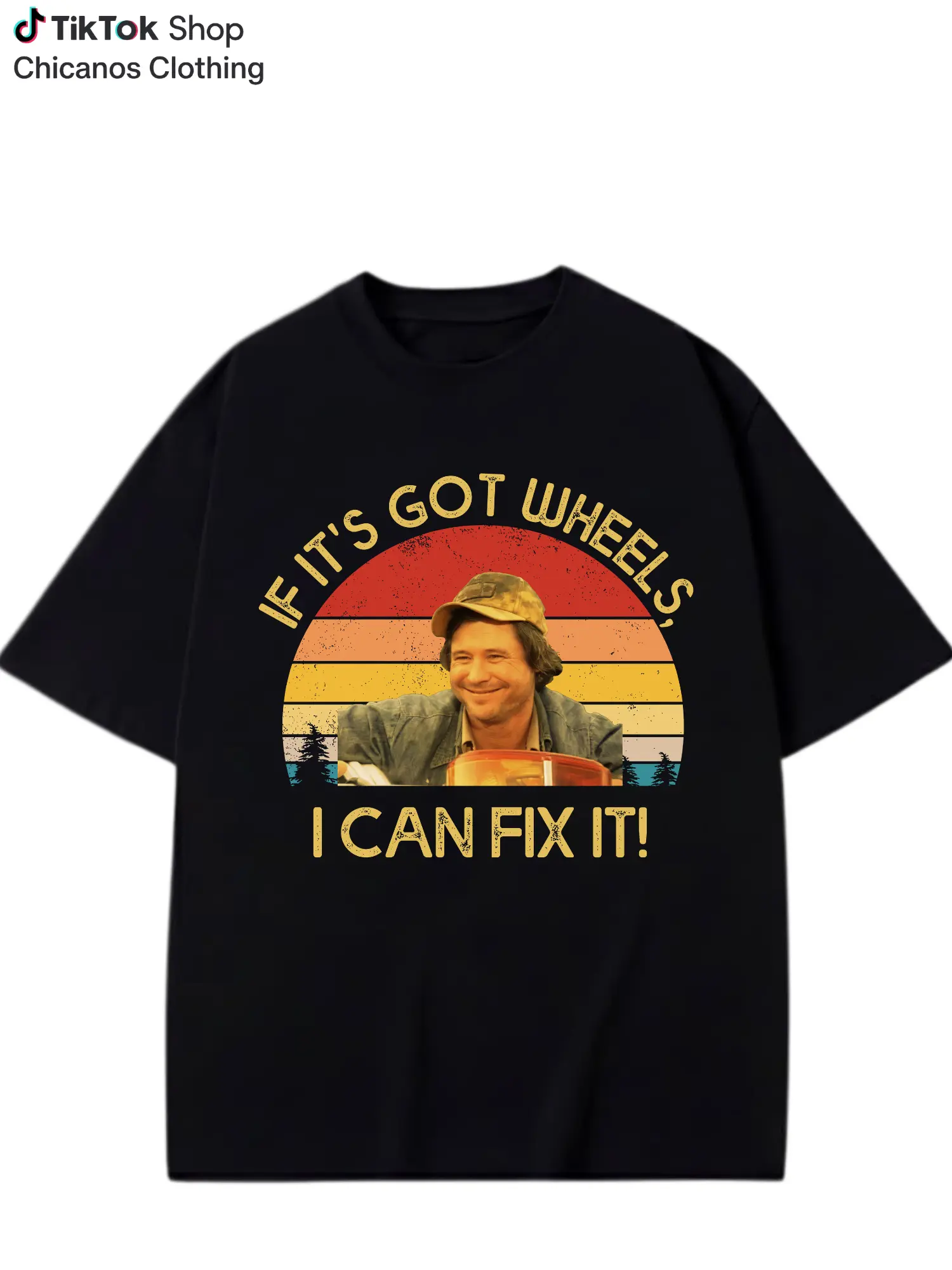 If It’s Got Wheels I Can Fix It Tshirt, Retro Mechanic Graphic Tee, Vintage Auto Repair Garage Shirt, Funny Classic Car Mechanic Gift for Dad, Husband, Handyman and Car Enthusiast