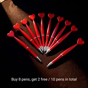 Red Heart Ballpoint Pens - Buy 8 Get 2 Free! Perfect for Valentine's & Mother's Day Gifts