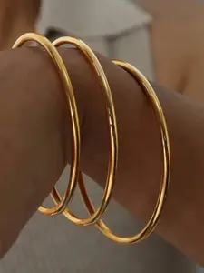 Women's Elegant Stainless Steel Bracelet Set, Three-Piece Jewelry, Perfect for Parties and Daily Wear, Ideal Gift for Birthdays