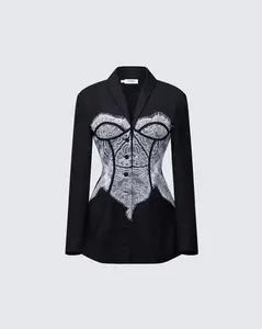 Brinley Blazed Lace Corseted Blazer