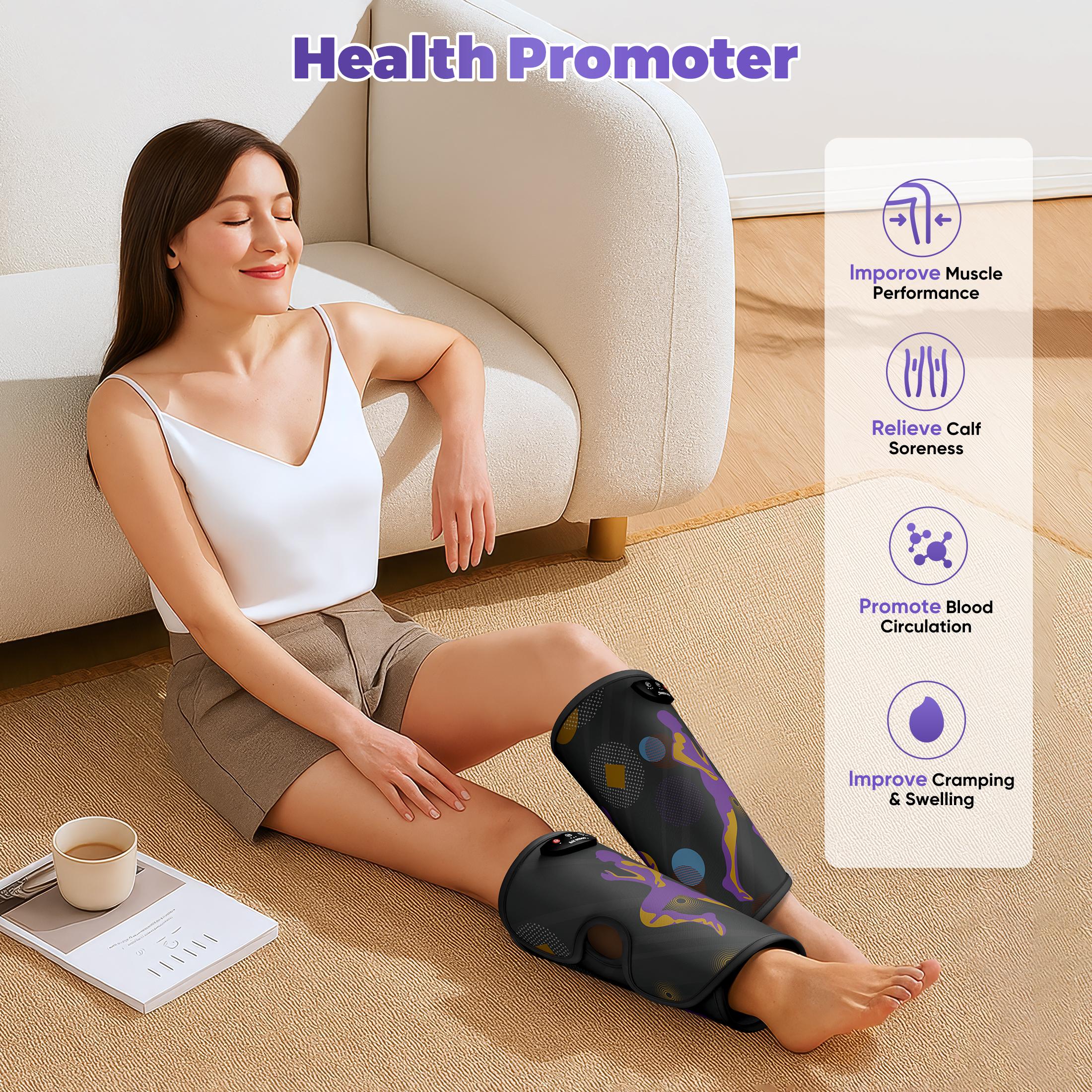 FIT KING Adjustable Rechargeable Cordless Leg Massager with Heat, Air Pressure Calf Massager for Daily Pain Relief, Ideal Gift for Mom, Dad, Women & Men (FSA/HSA Eligible)