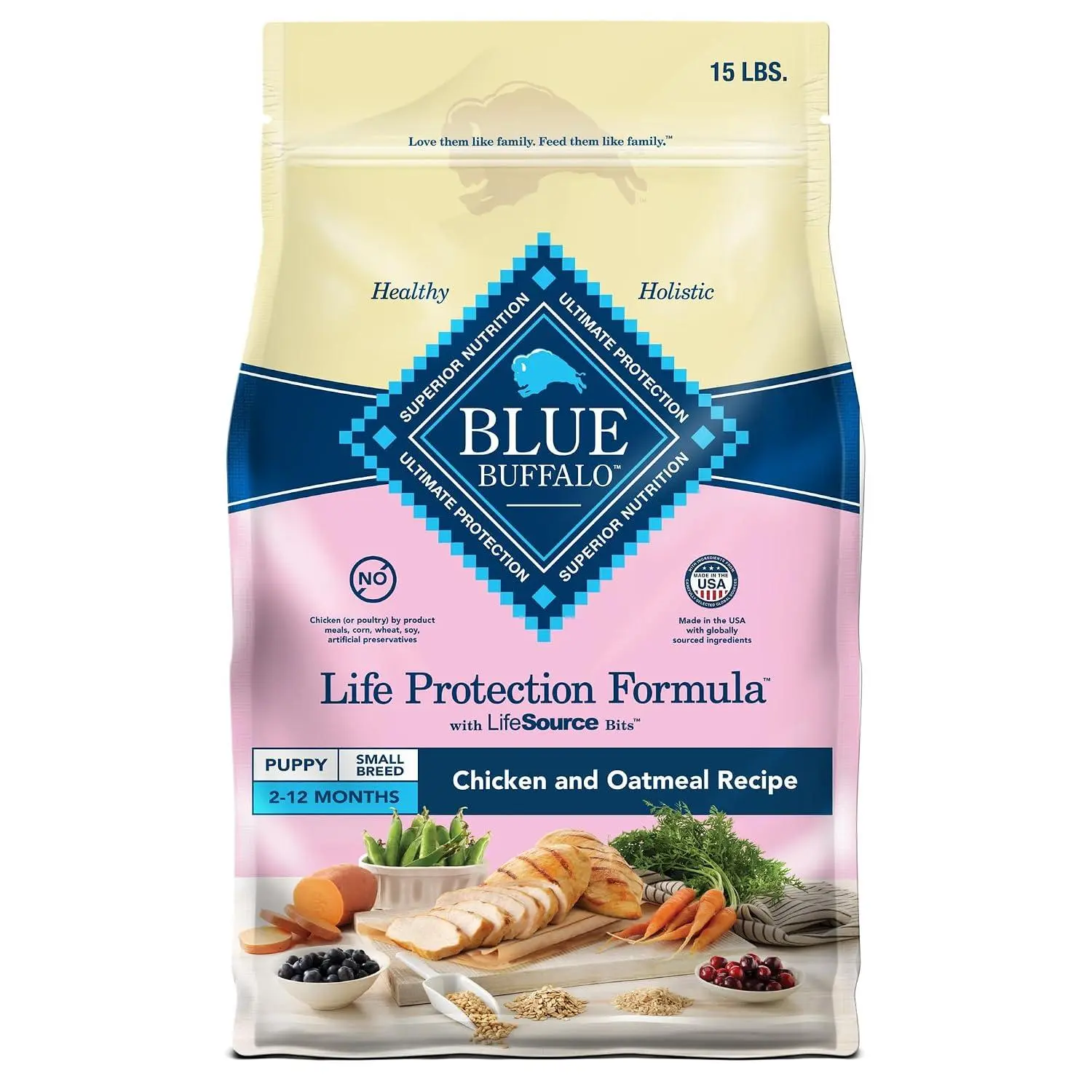 Blue Buffalo Life Protection Formula Chicken & Brown Rice Small Breed Puppy Dry Dog Food With DHA & ARA, Supports Immunity With LifeSource Bits, Promotes Healthy Muscles & Strong Bones, 5 lbs.