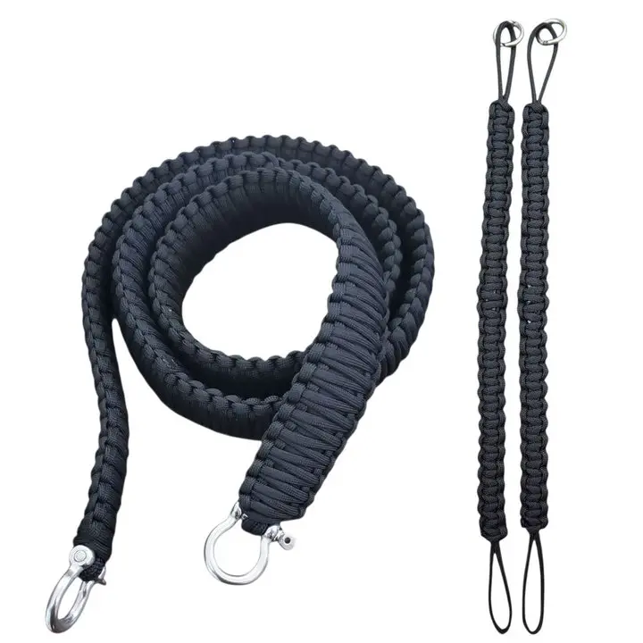 7.5 Q Black Paracord TOP and Bottom Strap combo 7.5 Q Black Paracord TOP and Bottom Strap combo