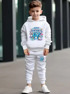 Boys' fashion hoodie set; comfortable casual Athletic hooded long-sleeved sweatshirt Hoodies sporty fashion Sweatpants