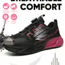Women's Work Safety Shoes, Steel Toe Workshoes, Safety Work Footwear, Knob Lace-Up Design, Thickened Steel Toe, Comfortable Breathable Anti-Smash Anti-Puncture, Suitable for Construction Sites
