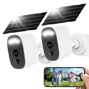 【JOOAN Solar 2K Wireless WiFi Security Camera】Indoor/Outdoor Magnetic Security Surveillance, AI Human Detection, Color Night Vision, IP66 Waterproof, 2.4G WiFi, With Spotlight And Two-Way Audio, Smart Alarm, SD/Cloud Storage, Alexa Compatible