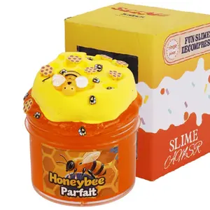 DIY Clay Honey Themed Slime (7oz), Jelly Textured, Squishy Covered Slime, Handmade Slime, Asmr Slime, Perfect for Stress Relief & Fun Play