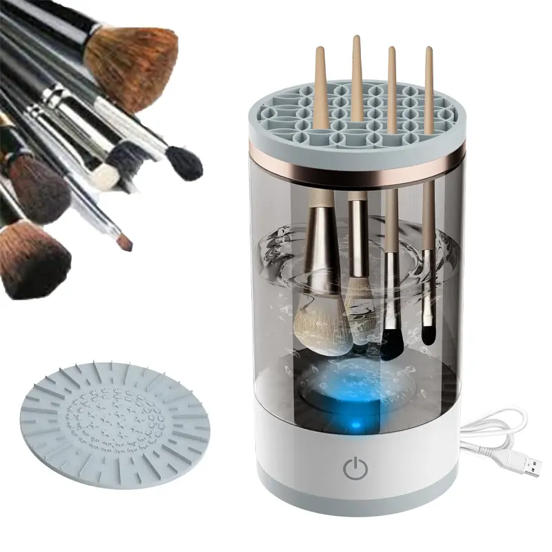 Electric Makeup Brush Cleaner Makeup Brush Cleaner Machine with Brush Clean Mat for Deep Cleaning All Types of Brushes