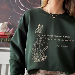 Edgar Allan Poe Sweatshirt Poet Shirt Librarian Shirt Edgar Allen Poe Literary Shirt Literature Shirt Dark Academia Clothing Bookish Shirt EI2