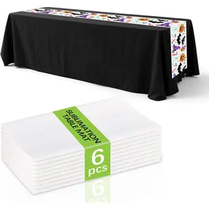 Table 11 x 108 inches Long Table Runner Blanks Table Runner with Logo, Bright Customize Different scenarios , Discuss Business Matters, Banquets