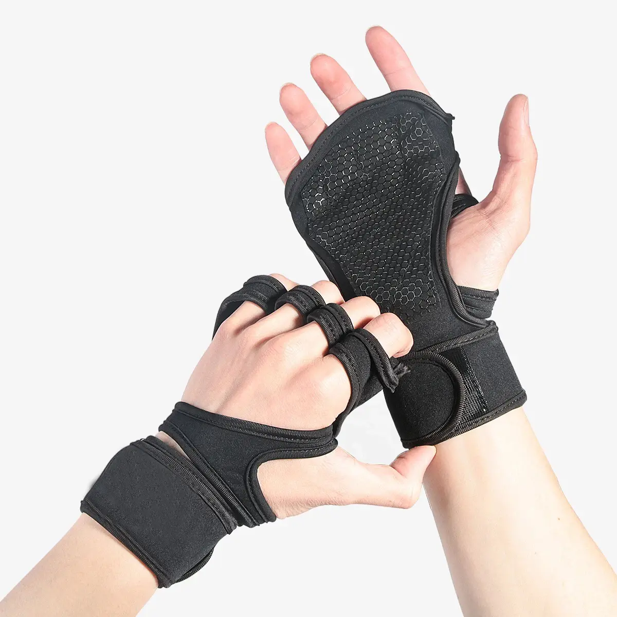 Unisex Lifting & Protection Sports Gloves - Durable Wrist Strap, Neoprene Pad, Breathable Open Back for Weight Lifting, Bodybuilding Training (Sports & Outdoor Accessories), Lifting Sports Gloves