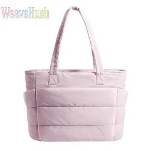 2026 Spring Trend Puffy Bubble Quilted Tote Bag for Women, Available in 3 Sizes Lightweight Laptop Shoulder Handbag, Spacious Work Tote with Multiple Compartments & Zipper Closure for Travel Work Daily Commute, Durable Fashion Casual Large Capacity Organi