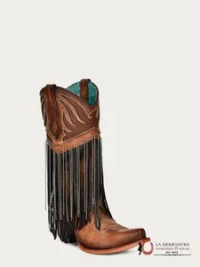 CORRAL .D HONEY INLAY & EMBROIDERY & FRINGES STAIN POINT TOE -C4016