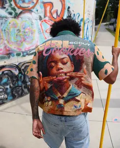 Handmade Girl Scout Cookies Tapestry Button Up Shirt